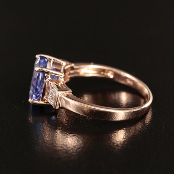 Tanzanite and Diamond 14K Rose Gold Ring - Picture 8 of 8